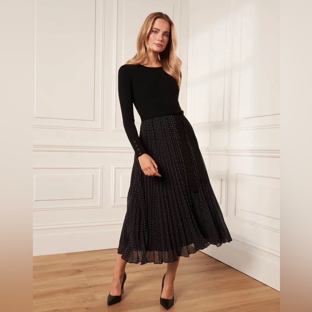 EVER NEW Polka Dot Knit Dress